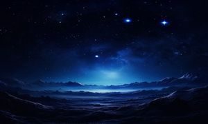 asmrmoon星空冥想长篇系列，无垠星空俯视视角，宇宙深邃蓝黑色调，沉浸冥想氛围